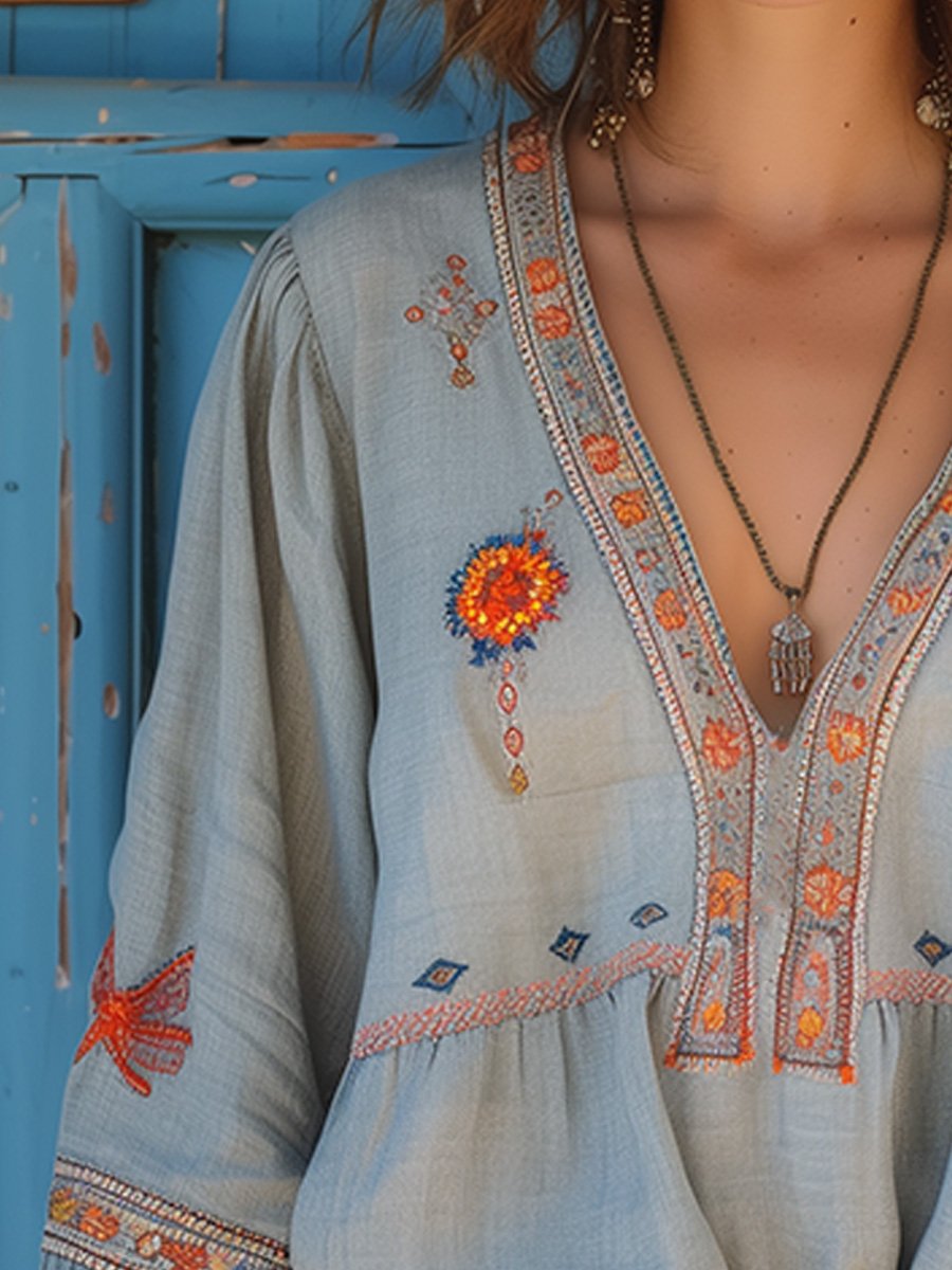 Elira | Trendig Sommarblus med Bohemisk Touch