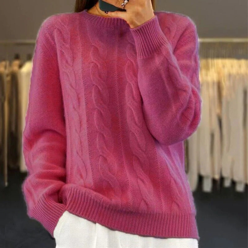 Klassisk varm sweater - Dame-langærmet-outfit til vinteren