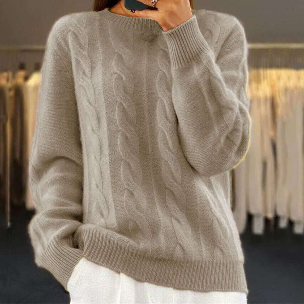 Klassisk varm sweater - Dame-langærmet-outfit til vinteren