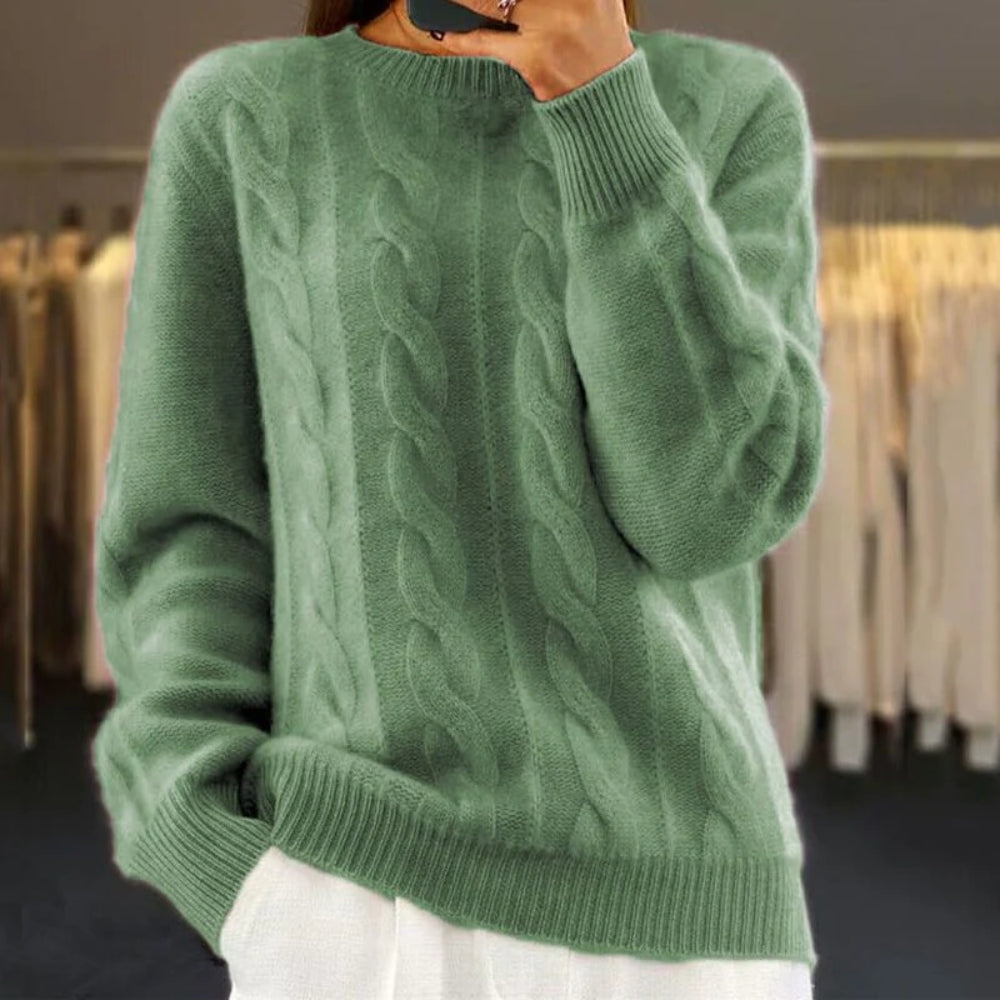 Klassisk varm sweater - Dame-langærmet-outfit til vinteren