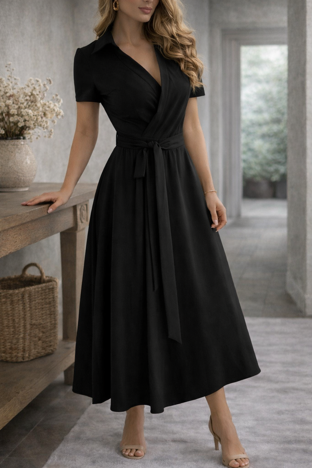 Elegant Off Shoulder Midiklänning i Melina Stil