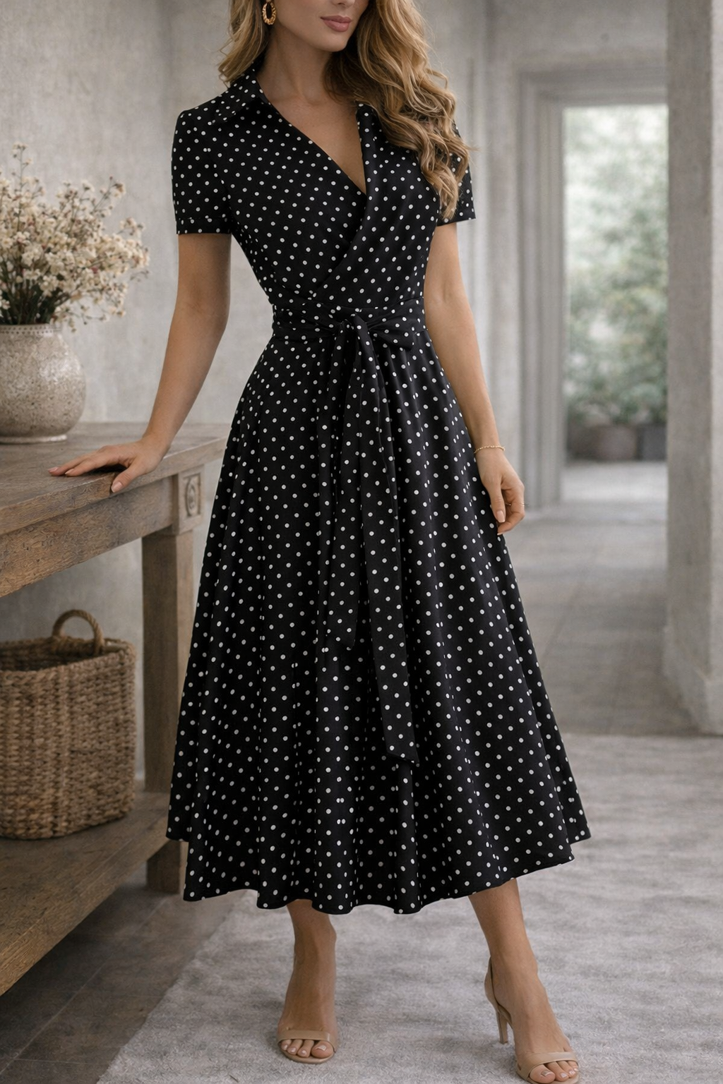 Elegant Off Shoulder Midiklänning i Melina Stil