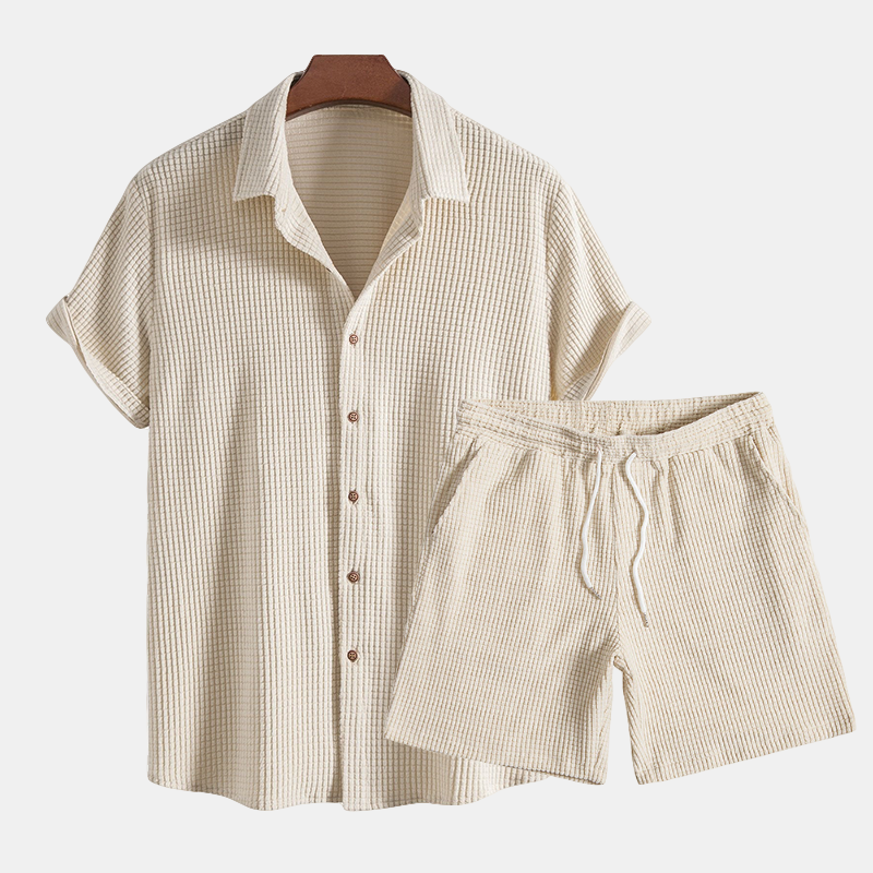 Set med herrpolo och shorts för avslappnat bruk