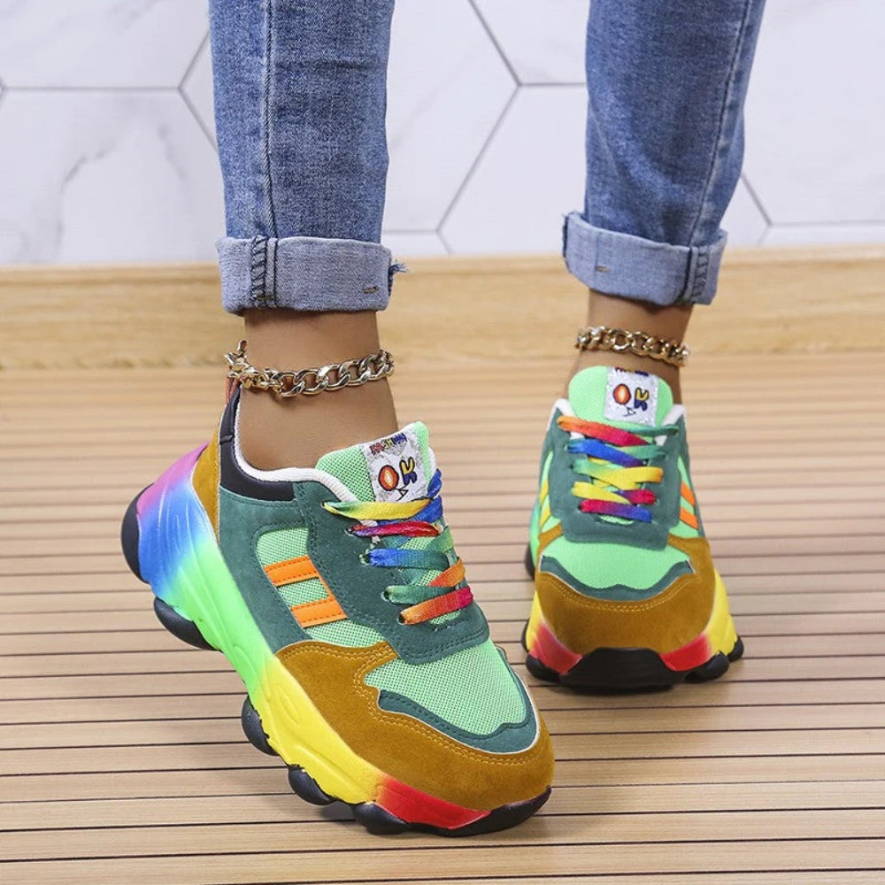 Luftige damessko til vandring - skridsikre sneakers med stødabsorberende sål