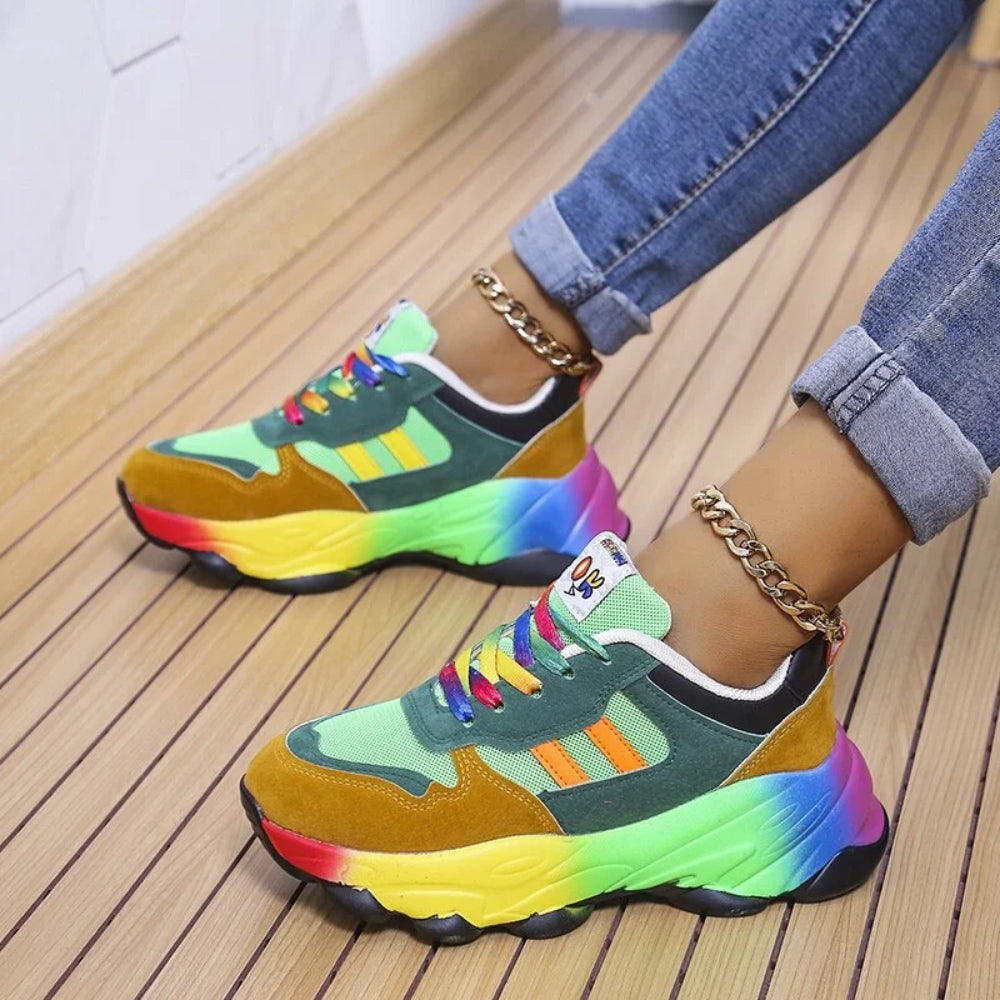 Luftige damessko til vandring - skridsikre sneakers med stødabsorberende sål