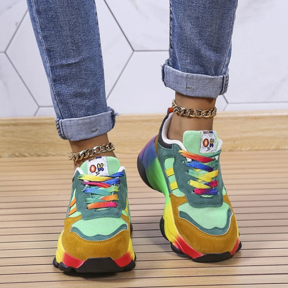 Luftige damessko til vandring - skridsikre sneakers med stødabsorberende sål