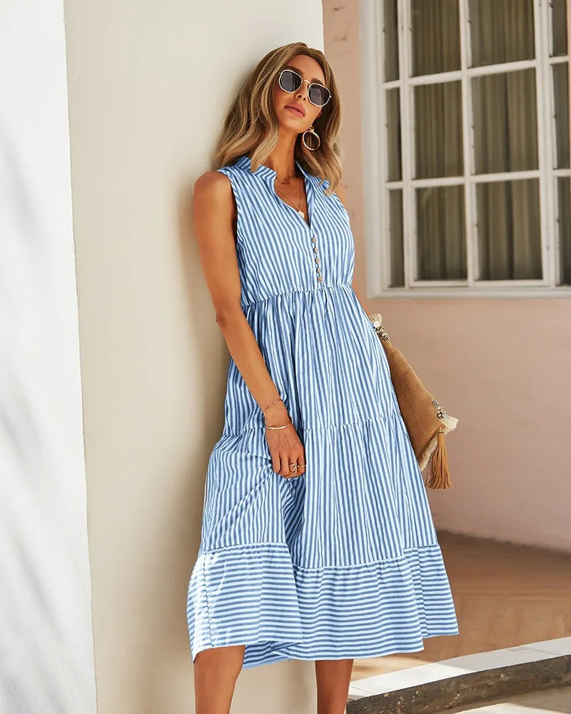 Elegant Sommerkjole med Striber til Solrige Dage