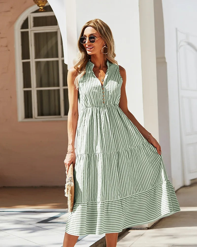 Elegant Sommerkjole med Striber til Solrige Dage