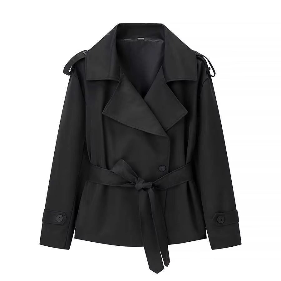 Stilfuld Cropped Blazer med Bindebælte