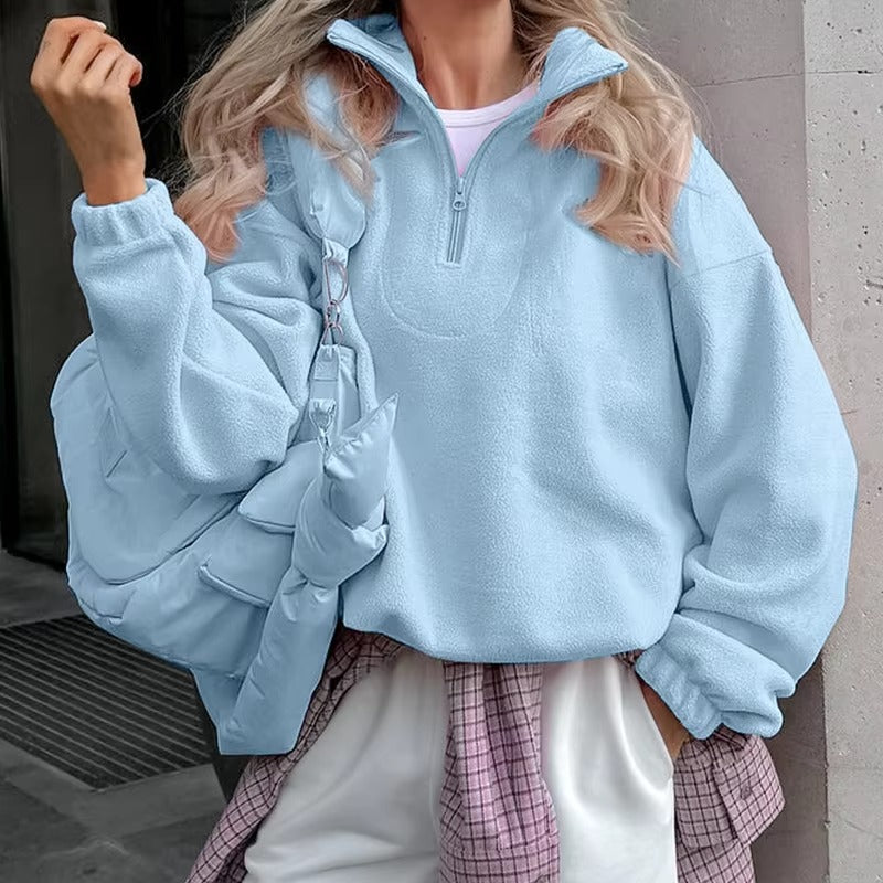 Feminint Sweatshirt med Hætte i Blush Toner