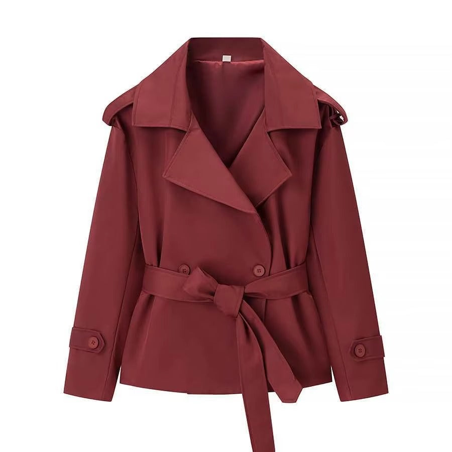 Stilfuld Cropped Blazer med Bindebælte