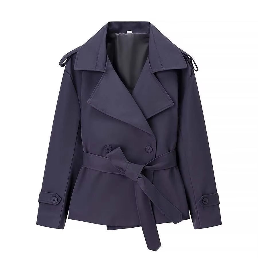 Stilfuld Cropped Blazer med Bindebælte
