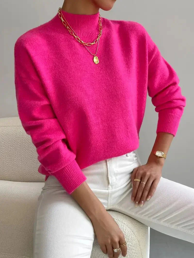 Elegant Strikbluse med Rund Udsnit – Et Must-Have til Hverdagen