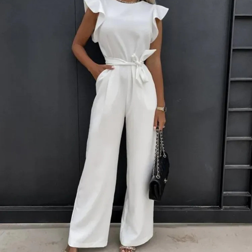 Overalls med smockærmer og vide ben - Dame jumpsuit