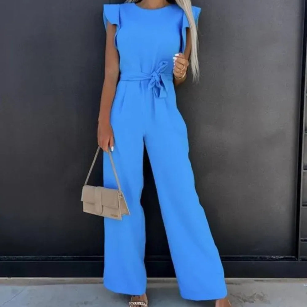 Overalls med smockærmer og vide ben - Dame jumpsuit