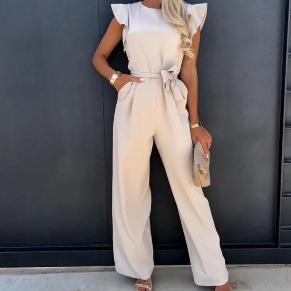 Overalls med smockærmer og vide ben - Dame jumpsuit