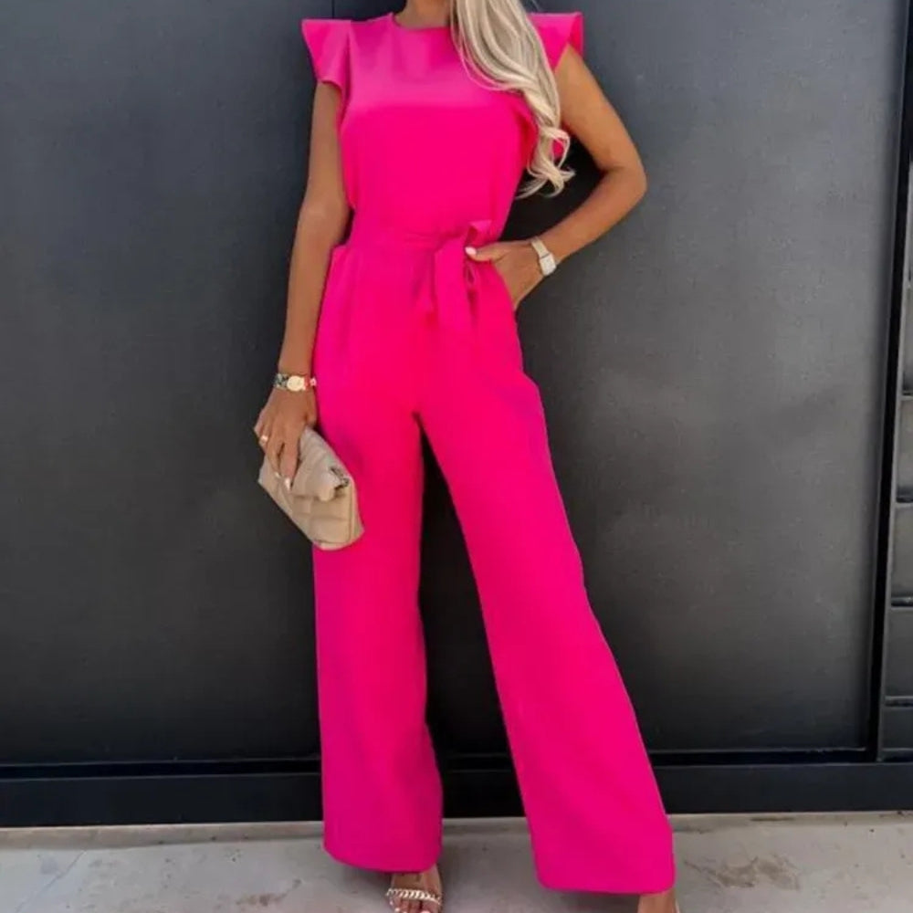 Overalls med smockærmer og vide ben - Dame jumpsuit
