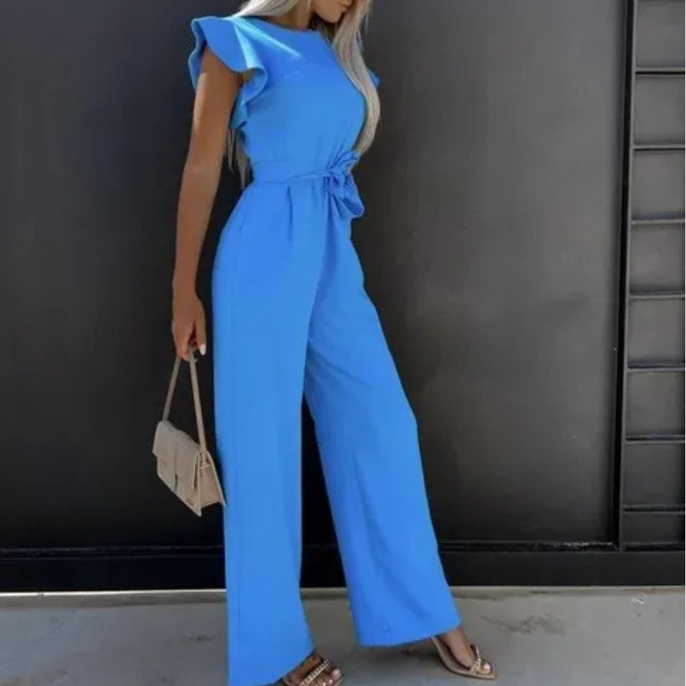 Overalls med smockærmer og vide ben - Dame jumpsuit