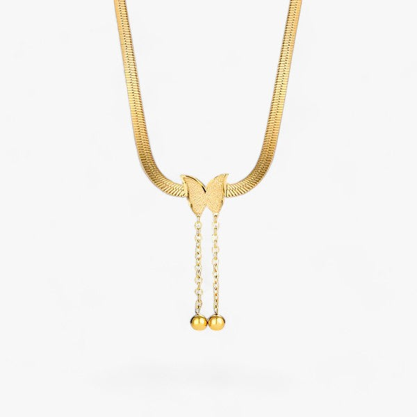 Elegant Sommerfuglehalskæde i Guld - Tidløs Skønhed