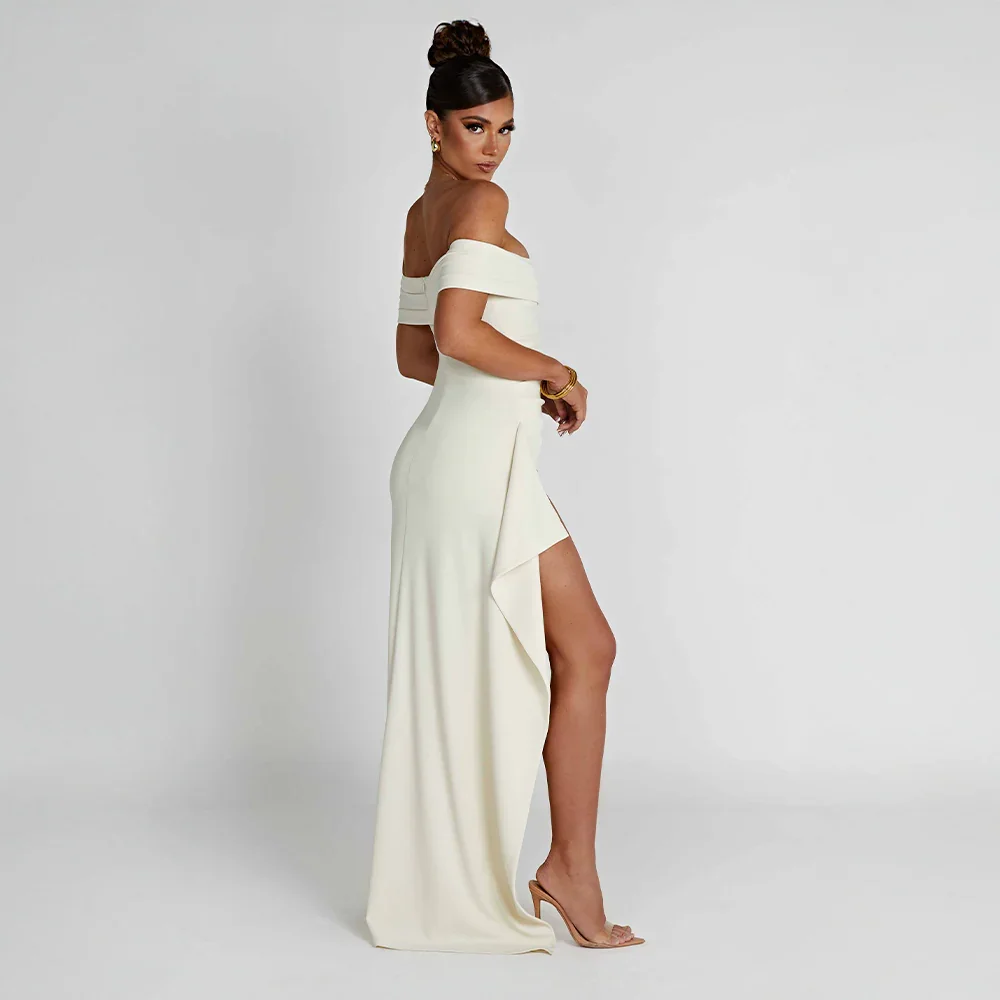 Maxiklänning för Dam med Off Shoulder och Slitsar