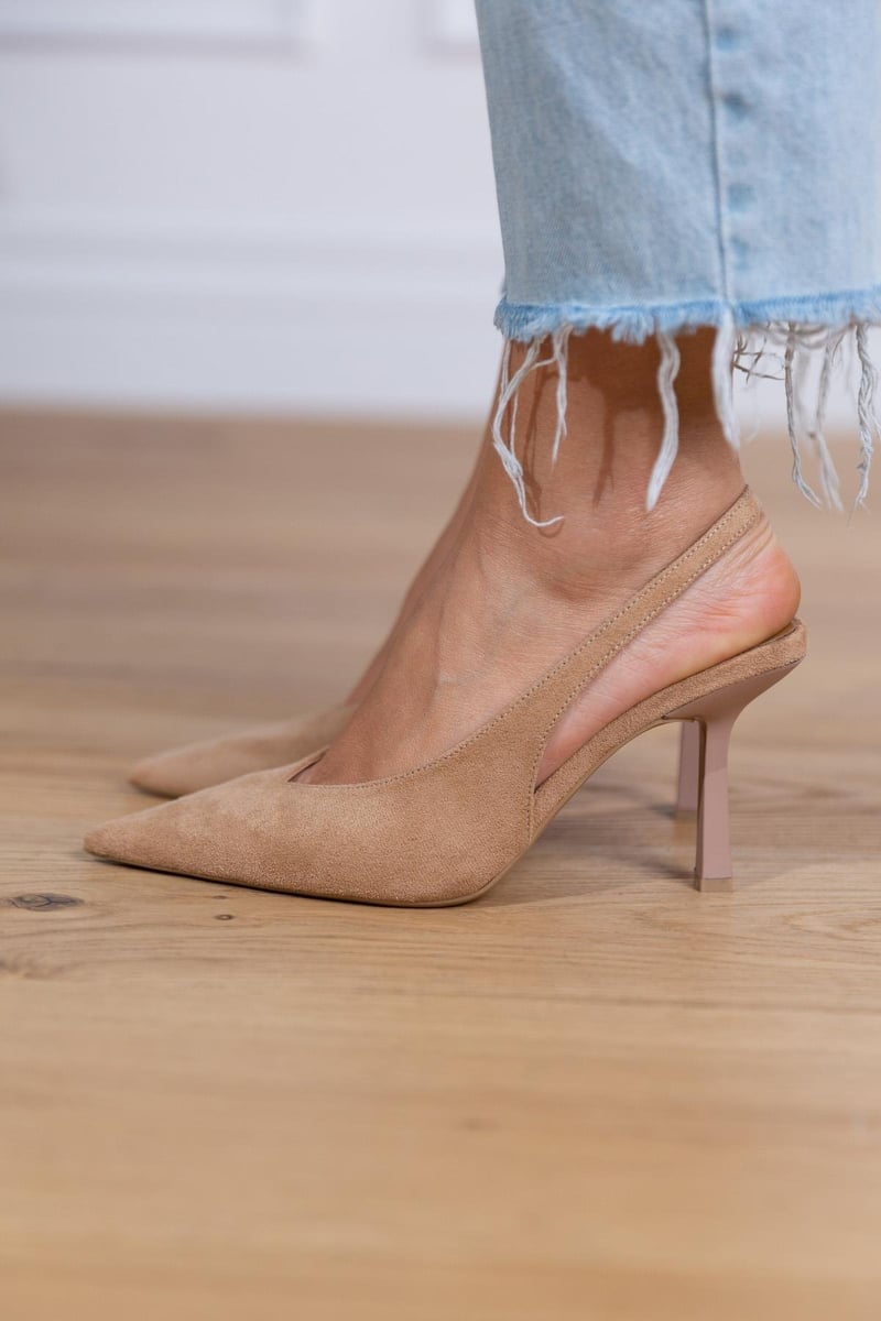 Damklackar Slingback med Spetsig Tå