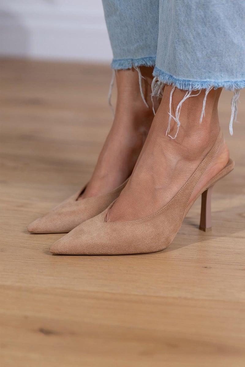 Damklackar Slingback med Spetsig Tå