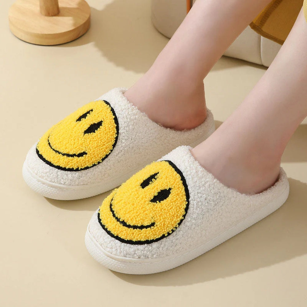 Smiley Face Hjemmesko - Behagelig skridsikker med blødt for