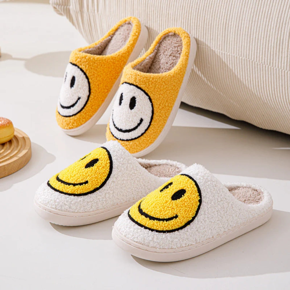 Smiley Face Hjemmesko - Behagelig skridsikker med blødt for