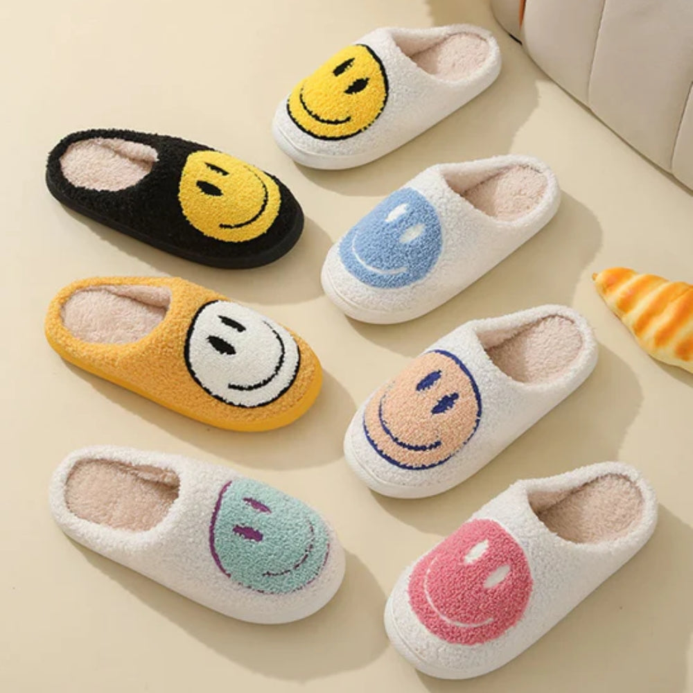Smiley Face Hjemmesko - Behagelig skridsikker med blødt for