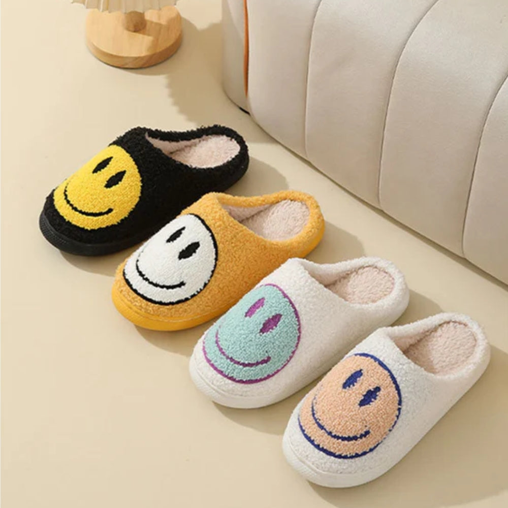 Smiley Face Hjemmesko - Behagelig skridsikker med blødt for