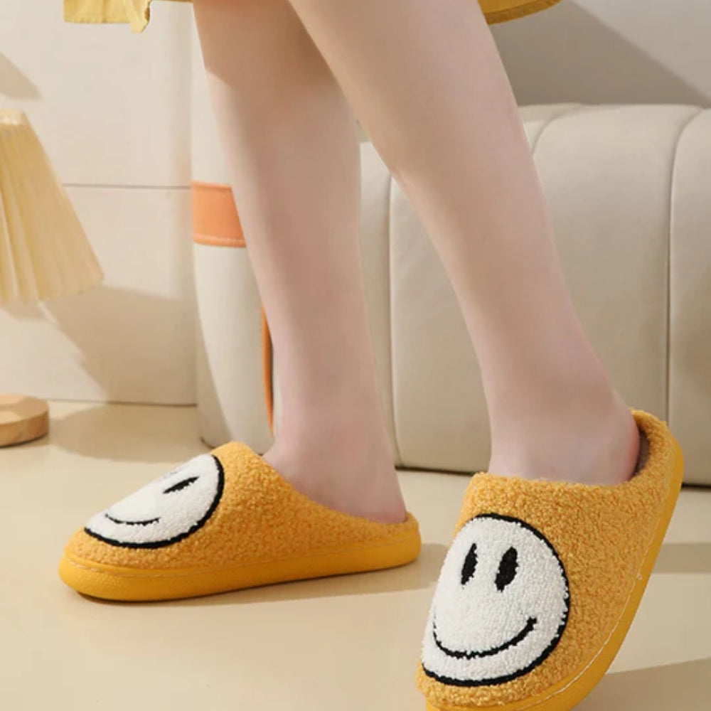 Smiley Face Hjemmesko - Behagelig skridsikker med blødt for