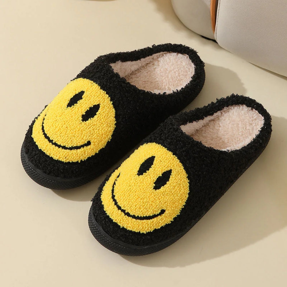 Smiley Face Hjemmesko - Behagelig skridsikker med blødt for