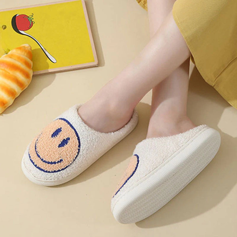 Smiley Face Hjemmesko - Behagelig skridsikker med blødt for