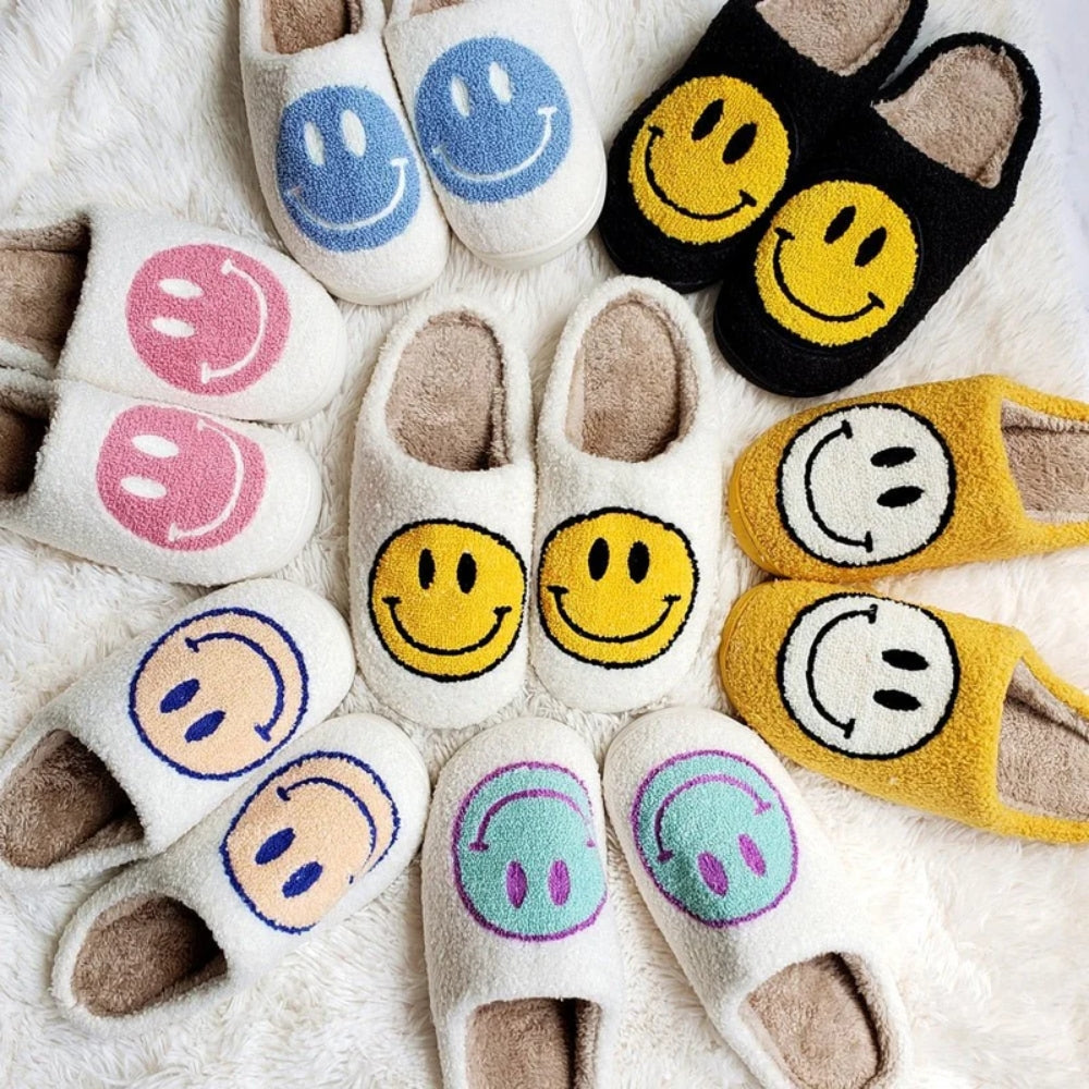 Smiley Face Hjemmesko - Behagelig skridsikker med blødt for