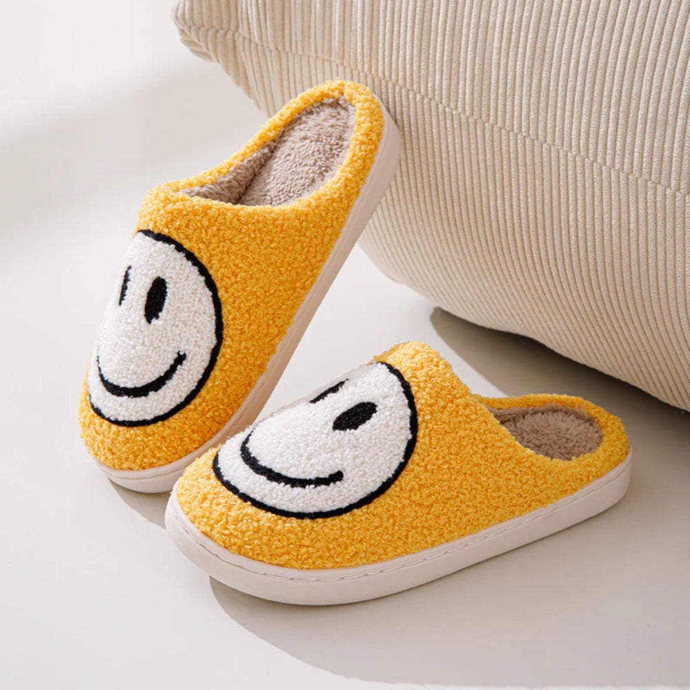 Smiley Face Hjemmesko - Behagelig skridsikker med blødt for