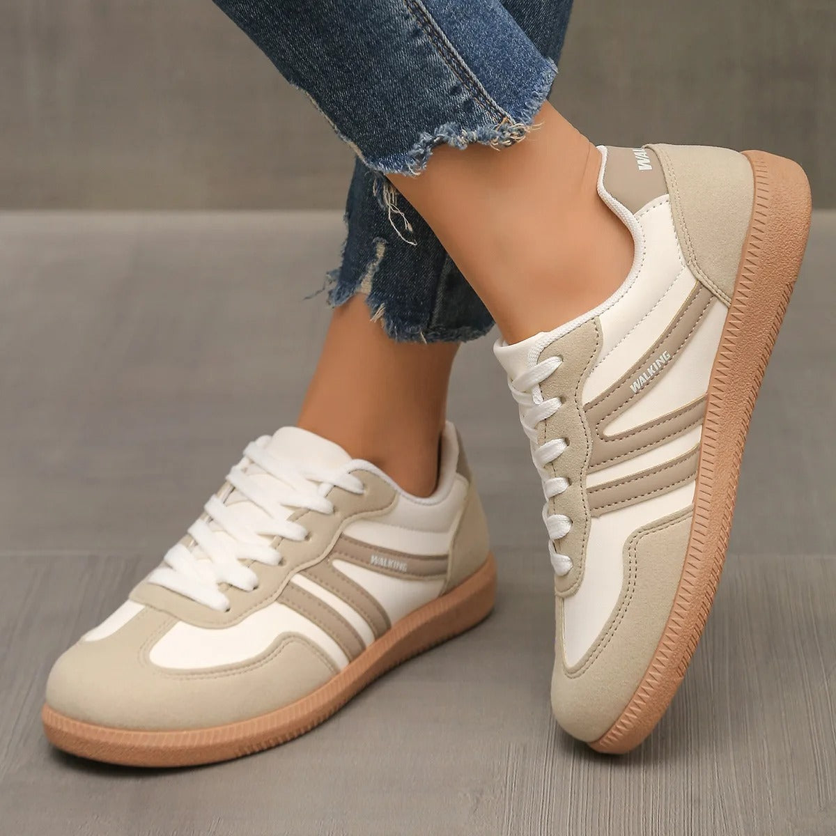 Låga Sneakers för Dam med Snörning