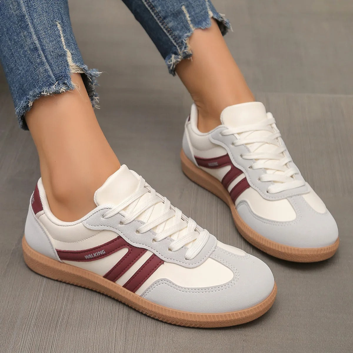Låga Sneakers för Dam med Snörning