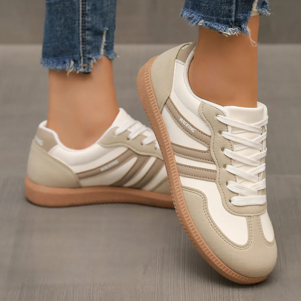 Låga Sneakers för Dam med Snörning