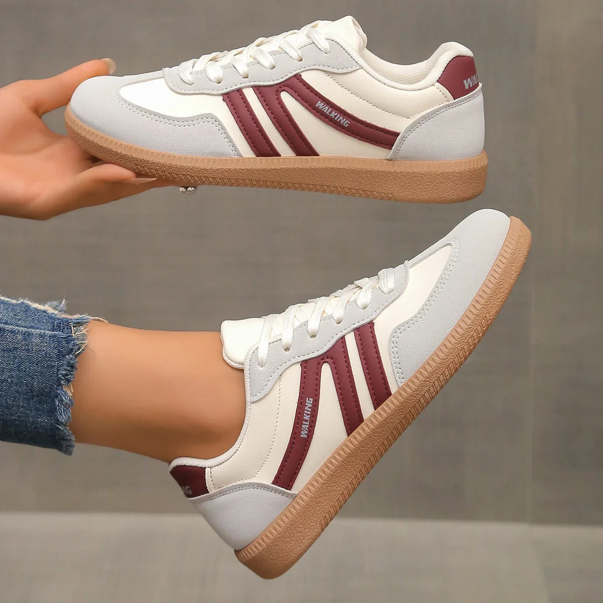 Låga Sneakers för Dam med Snörning