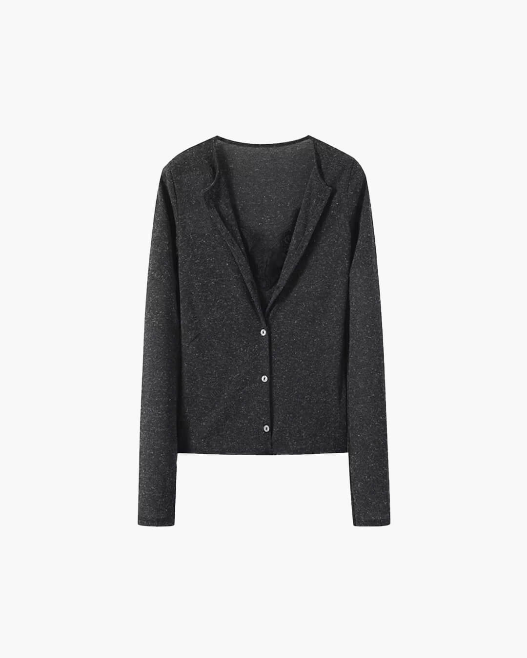 Elegant kort cardigan med v-udskæring til hverdag og fest