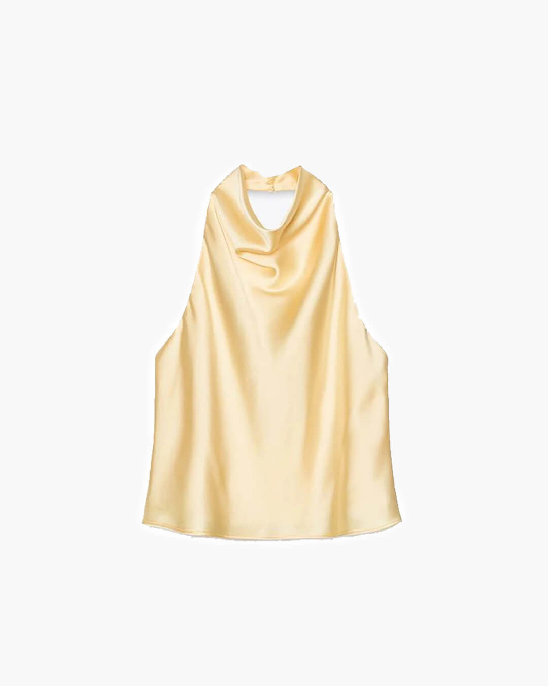 Satinlook halterneck top med flydende elegance