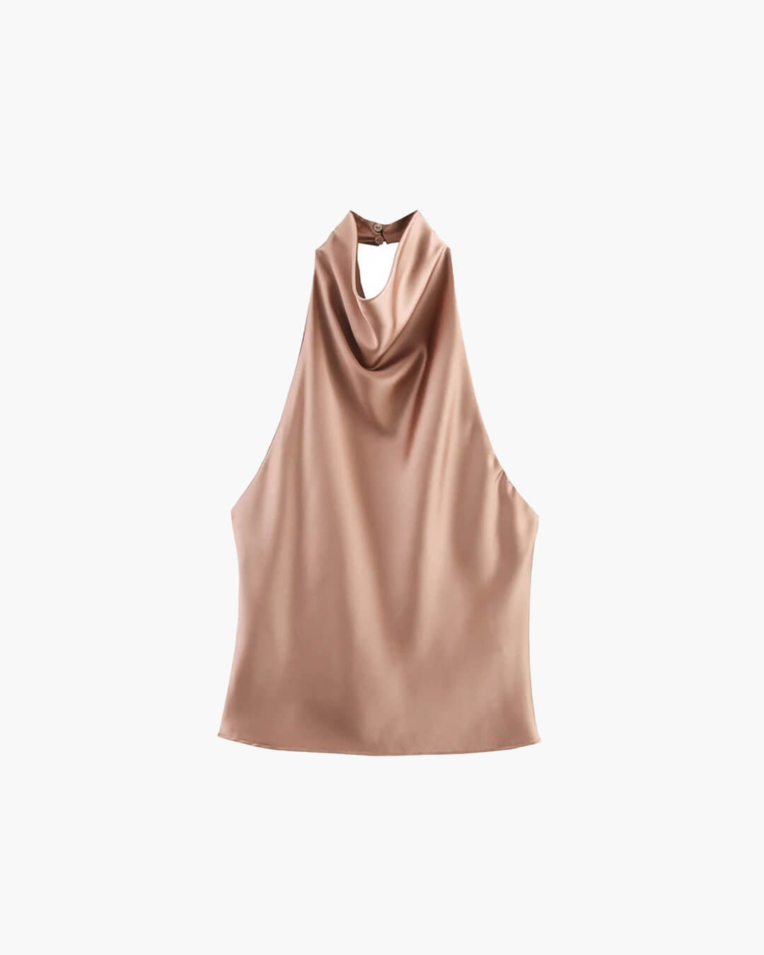 Satinlook halterneck top med flydende elegance