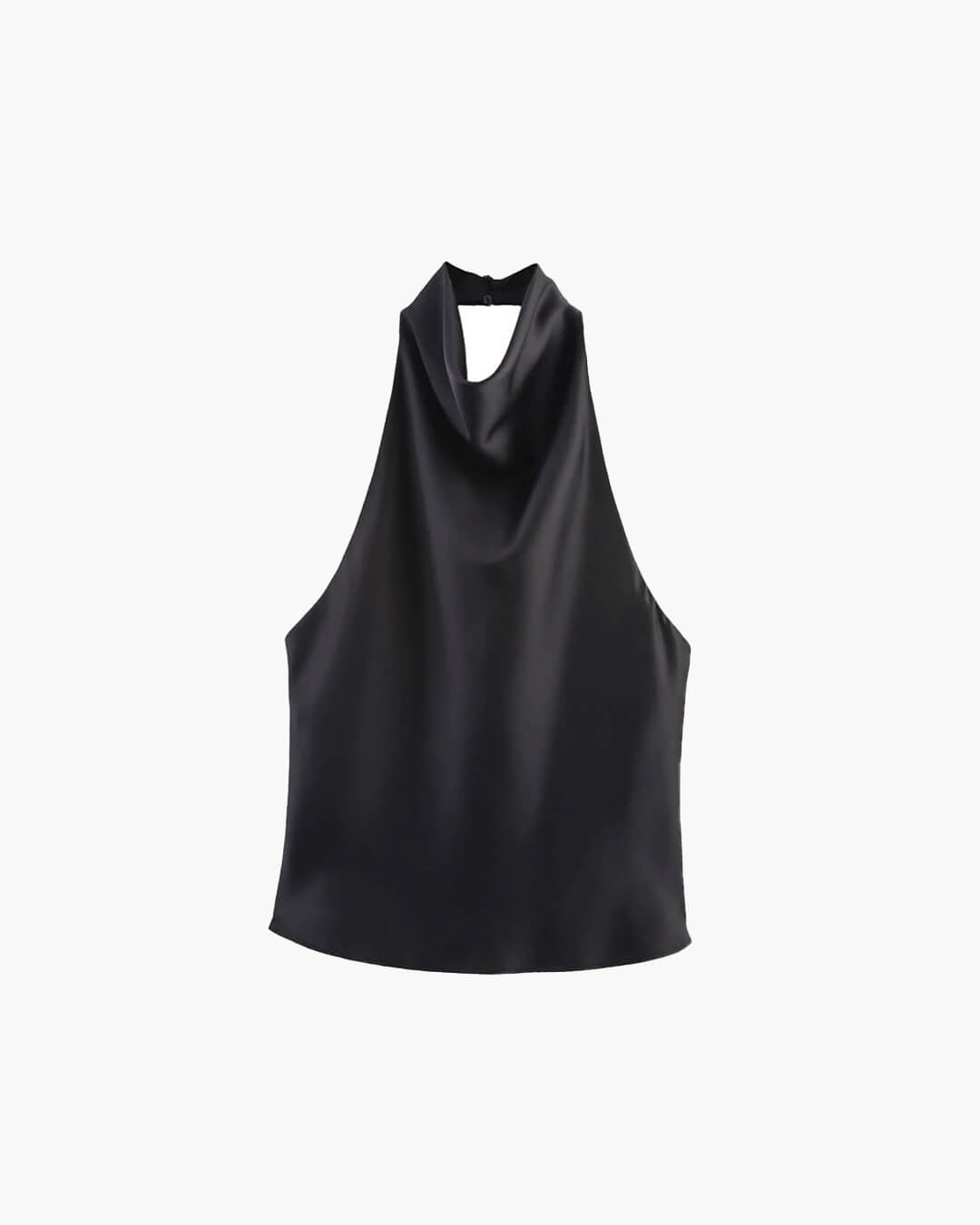 Satinlook halterneck top med flydende elegance