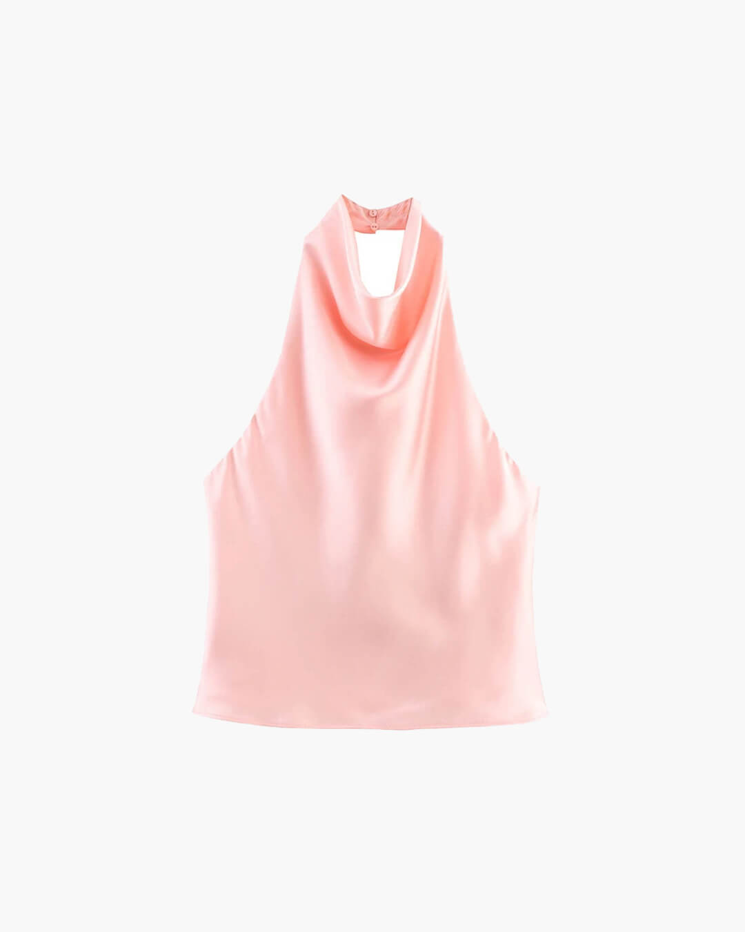 Satinlook halterneck top med flydende elegance