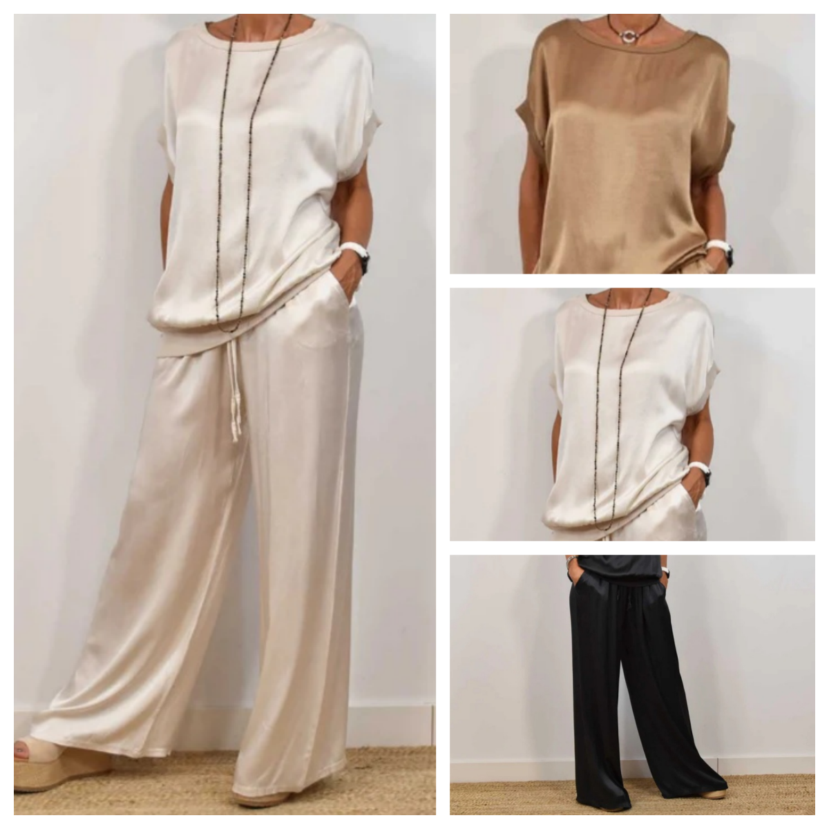 Chic set med korta ärmar och lösa byxor – oöverträffad elegans
