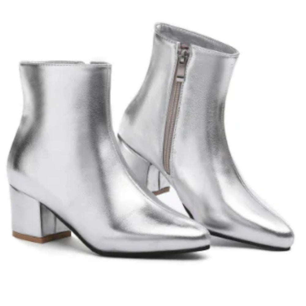 Ankelstøvle med mellem højt hæl til kvinder - til hverdagen og sæsonen