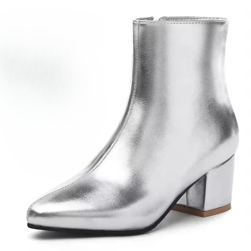 Ankelstøvle med mellem højt hæl til kvinder - til hverdagen og sæsonen