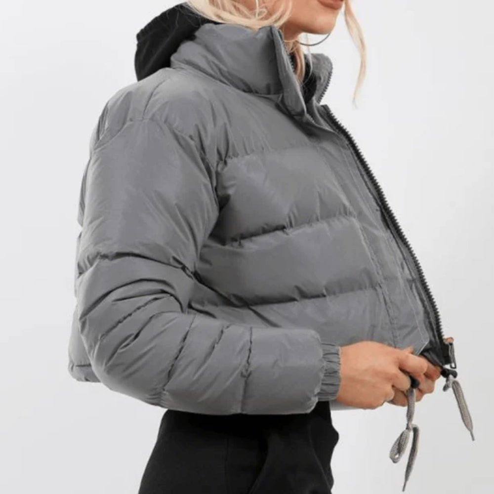 Stilfuld Lang Vinterjakke til Kvinder - Quilted Puffer med Justerbar Pasform