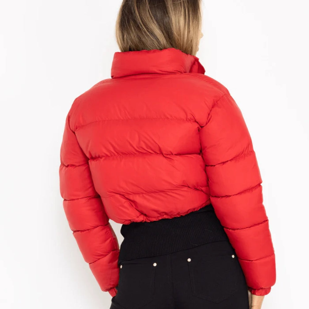 Stilfuld Lang Vinterjakke til Kvinder - Quilted Puffer med Justerbar Pasform