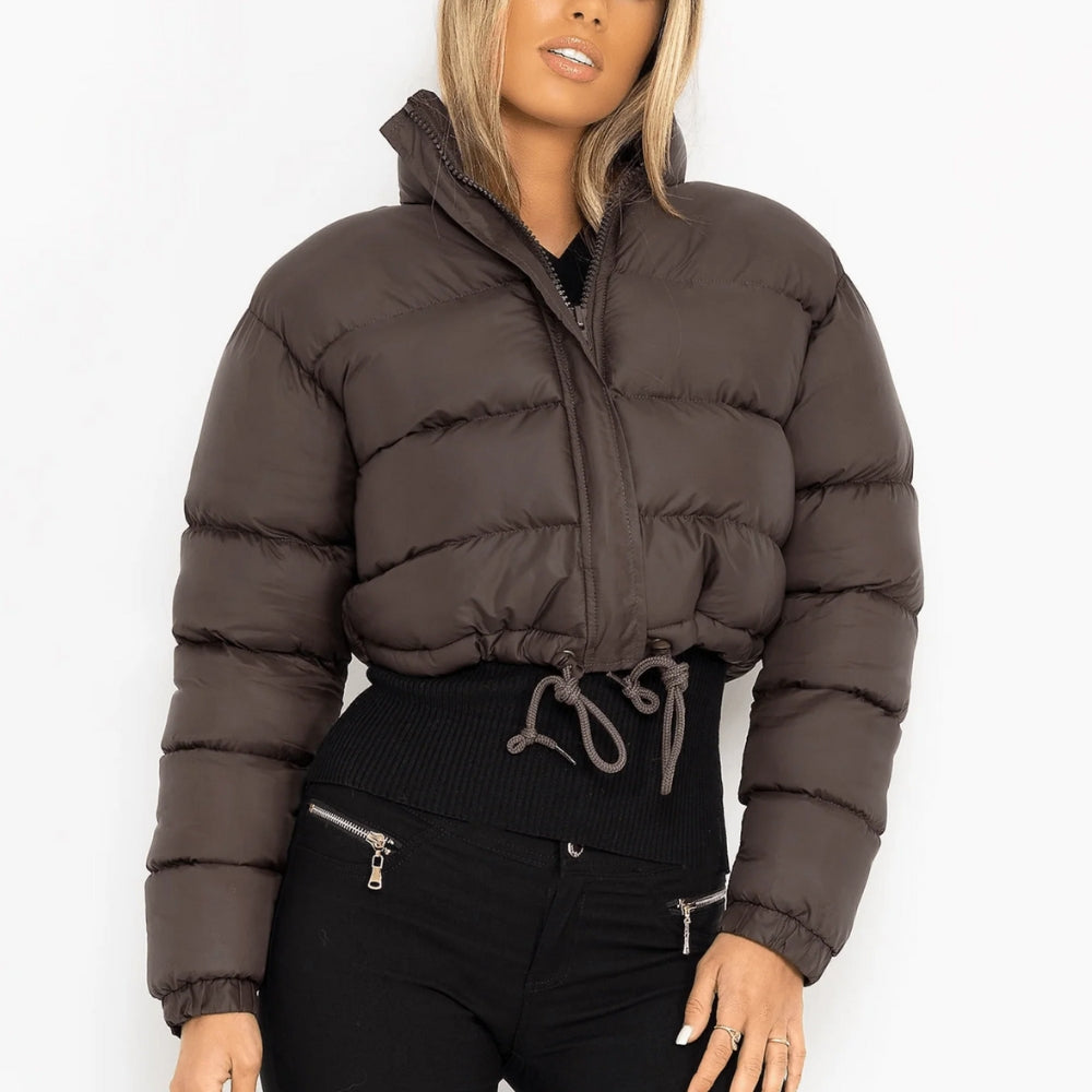 Stilfuld Lang Vinterjakke til Kvinder - Quilted Puffer med Justerbar Pasform